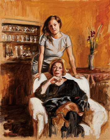 Delia Brown (Berkeley 1969)  - Study for Portrait with Pablo & Chiquita 1, 2001