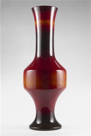 Guerrino Tramonti Grande vaso in ceramica smaltata nei toni del bruno rosso, ara