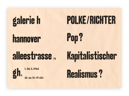SIGMAR POLKE E GERHARD RICHTER  - Pop ? Kapitalisticher Realismus ?, 1966