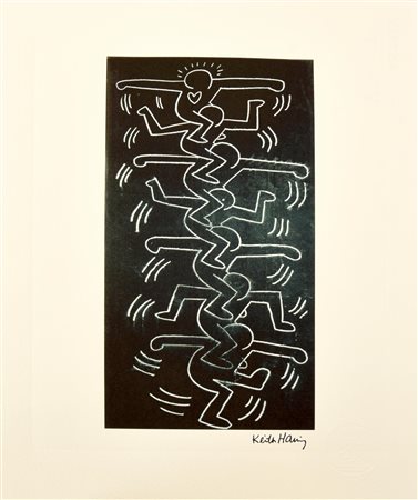 D'apres Keith Haring UNTITLED DA SUBWAY DRAWING 1985 eliografia su carta...