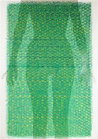 Theo Gallino FIGURA FEMMINILE VERDE serigrafia a 7 colori su carta Canson...