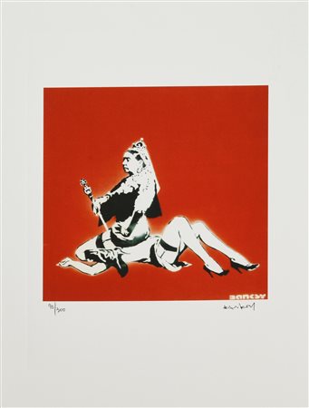 Da Banksy QUEEN VIC eliografia su carta Arches, cm 38x28,5; es. 90/300 firma...