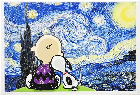 NYC DEATH SNOOPY & GOGH serigrafia, cm 32x45; es. A.P. firma, data e timbro a...