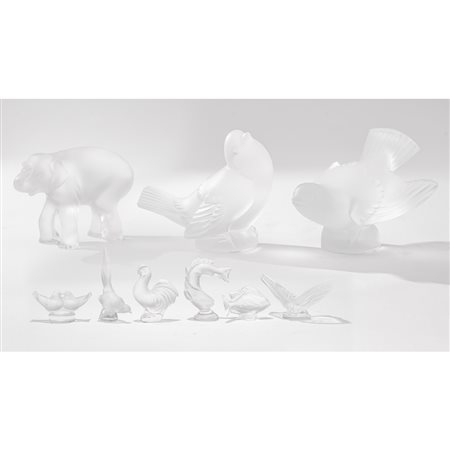 CRISTALLO LALIQUE, Lotto di nove sculture