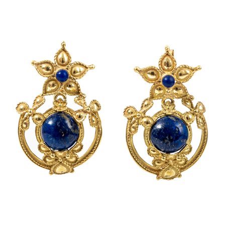 ORECCHINI in oro giallo 18 KT e lapis