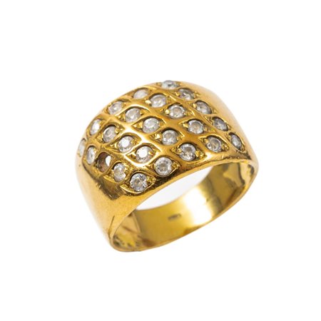 ANELLO in oro giallo 18 KT con zirconi