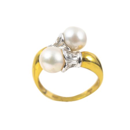 ANELLO in oro giallo e bianco 18 KT