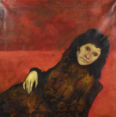 ENRICO COLOMBOTTO ROSSO<BR>Torino 1925 - 2013 Casale Monferrato (AL)<BR>"Figura femminile"