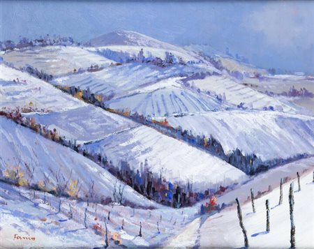 CLAUDIO FASSIO<BR>Santa Caterina di Rocca d'Arazzo (AT) 1946<BR>"Nevicata astigiana" 2015