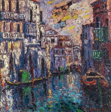 DINO COSTANTINI<BR>Marino (RM) 1940 - 2004<BR>"Paesaggio veneziano - Canal Grande"