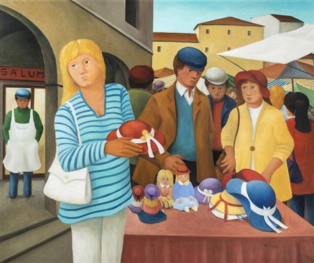 ROBERTO MASI<BR>Firenze 1940 - 2011<BR>"Mercatino delle cose d'epoca a Greve"