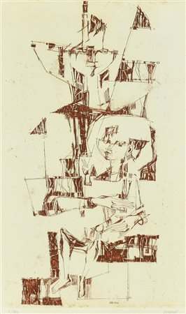 Giovanni Dragoni SENZA TITOLO incisione su carta, battuta cm 35,5x20,5, su...