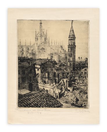 CARLO VITALE (1902-1996) - Demolizione del Palazzo Reale - Milano, 1927