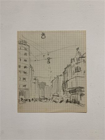 GALIELO CHINI (1873-1956) - Firenze: fili della luce tra le strade, 1944
