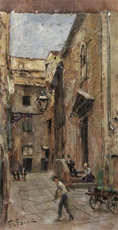 Fabio Fabbi(Bologna 1861 - Casalecchio di Reno 1946)SCORCIO DI CHIESA E...