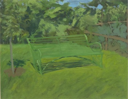 THOMAS COREY (New York, 1950): Panchina verde, 1992