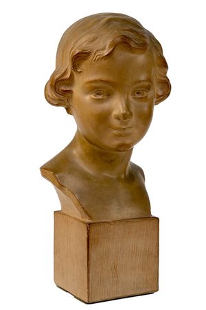 HENRI BARGAS (Scultore parigino del XX secolo): Volto di bambina