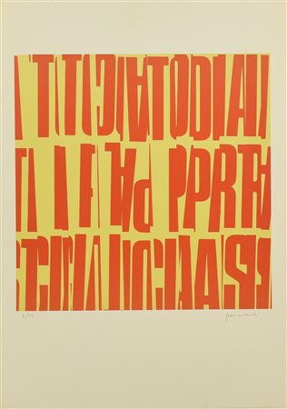 Franco Verdi COMPOSIZIONE serigrafia su carta, cm 65x45,5; es. 6/10 firma e...