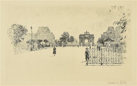 Henri Le Riche ARC DE TRIOMPHE incisione su carta, battuta cm 13x19,5, su...