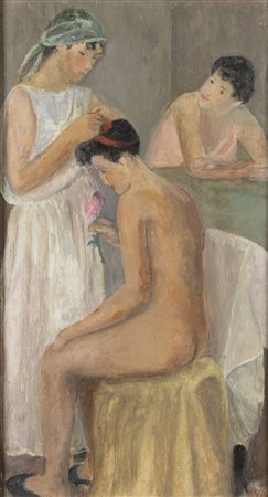 ERCOLE DREI (Faenza, 1886 - Roma, 1973): La toilette, anni '40 ca. 