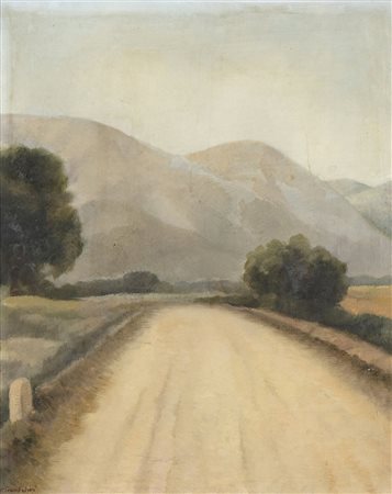 FRANCESCO TROMBADORI (Siracusa, 1886 - Roma, 1961): Veduta di un sentiero di campagna, anni 1924/26 ca. 