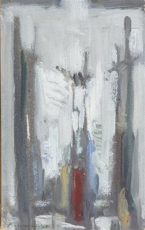 AMBROGIO FUMAGALLI (Cambiago, 1915 - Bolsena, 1998): Crocifissione astratta, 1962