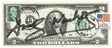 ANDY WARHOL (Pittsburgh, 1928 - New York, 1987): Two dollars (Thomas Jefferson), 1976