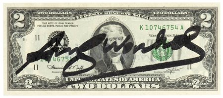 ANDY WARHOL (Pittsburgh, 1928 - New York, 1987): Two dollars (Thomas Jefferson), 1976