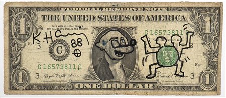 KEITH HARING  (Reading, 1958 – New York, 1990): One Dollar, 1988