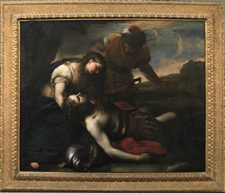 Luca Giordano e bottega(Napoli 1634-1705)ERMINIA RITROVA TANCREDI FERITOolio...