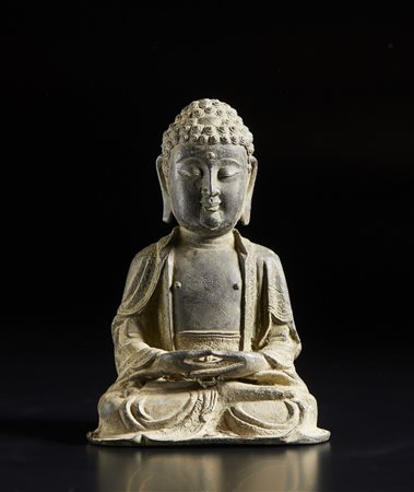  Arte Cinese - Buddha assiso 
Cina, Ming (?), XVI-XVII secolo .