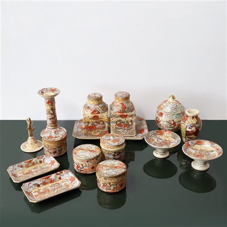 薩摩焼 Royal Satsuma - Set da thè giapponese in porcellana, Late 19° secolo