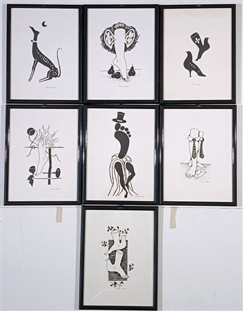 CRIPPA LUCA Seregno (Mb) 1922 Sette disegni surrealisti dedicati ai piedi...