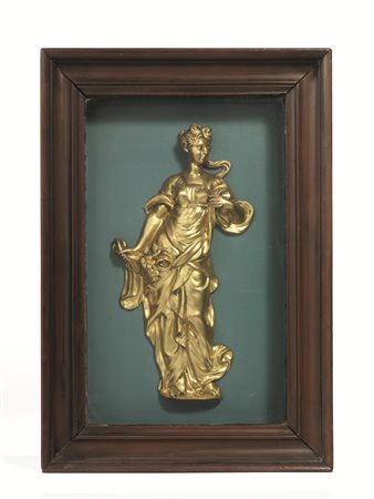 Quattro altorilievi, sec. XIX, in bronzo dorato, raffiguranti allegorie delle...