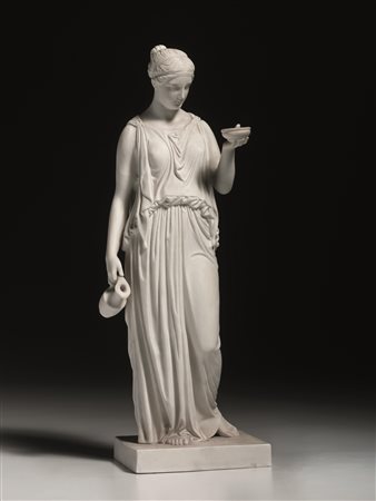 Statuina, manifattura Royal Copenaghen Eneret, sec. XIX, in biscuit,...