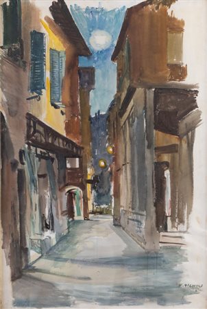 FARPI VIGNOLI (Bologna 1907 - 1997) "Strada Maggiore 19, Casa Isolani"....