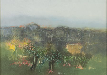 MANLIO BACOSI (Perugia 1921 - 1998) "Paesaggio". Olio su tela. Cm 50x70. Opera...