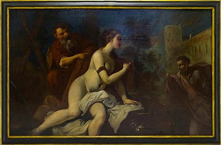 Antonio Bellucci (attribuito_a) (Pieve di Soligo 1654-Pieve di Soligo 1726)  - Susanna e i Vecchioni, XVII secolo