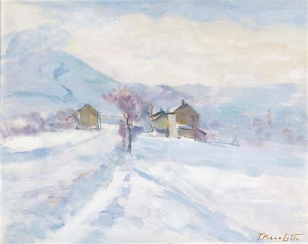 PICCOLOTTO TONI Lentiai (BL) 1903 - 1970 Nevicata a Lentiai (primi anni '50)...