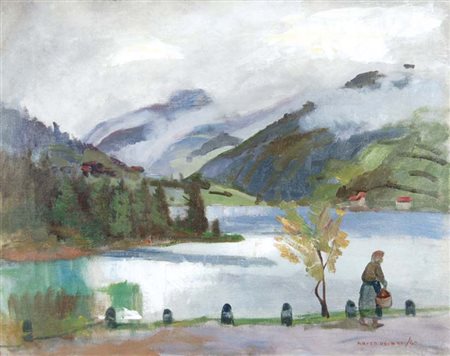 NOVATI MARCO Venezia 1895 - 1975 Paesaggio montano 1940 olio su tela 60x75...