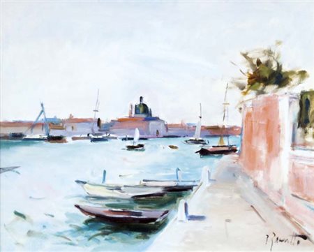 ZANUTTO RENZO Venezia 1909 - 1979 Rio Veneziano olio su tela 40x50 firma in...