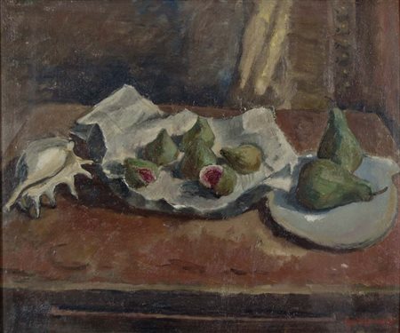 CARRER GUIDO Venezia 1902 - 1984 Frutta e conchiglie (primi anni '40) olio su...