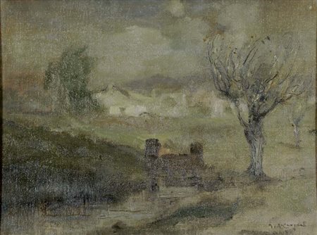 CARGNEL VITTORE ANTONIO Venezia 1872 - Milano 1931 Fratta di Sacile olio su...