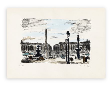 MICHELE CASCELLA (1892-1989) - Place de la Concorde, 1950