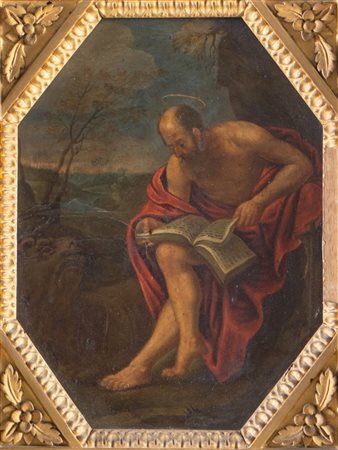 Maestro del XVII secolo. "San Girolamo". Olio su rame. Cm 22x16,5.