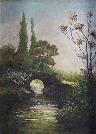 ANTONINO SARTINI (Crespellano 1889 - Bazzano 1954) "Paesaggio". Olio su tela...