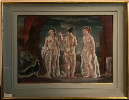 Ottavio Steffenini "Le tre grazie" 
olio su cartone telato
cm 50x65
firmato in b