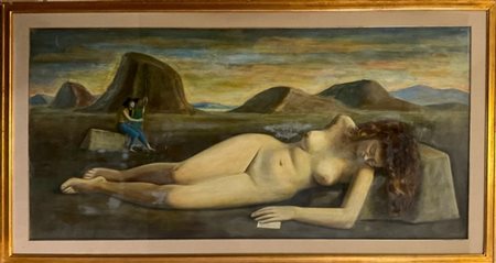 Luigi Filocamo "Nudo femminile" 1946
tecnica mista su tavola
cm 75x155
firmata e