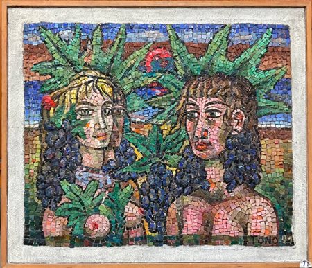 Tono Zancanaro "Vendemmia al Sud" 
Mosaico realizzato con paste vitree a tecnica