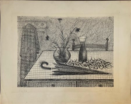 Mario Mafai "Natura morta con ombrello" 1955
litografia
cm 34x44
firmata, datata